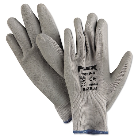 MCR SAFETY FlexTuff Latex Dipped Gloves, Gray, Medium, Pair, PK12, 12PK 9688M